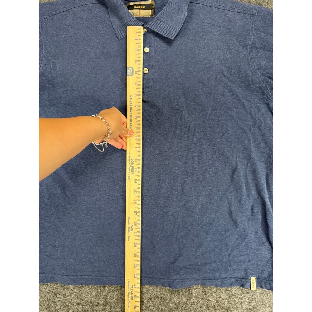 Barbour Mens Polo Shirt Short Sleeve Blue Casual Classic Collared Top 2XL XXL - Picture 5 of 7